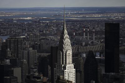 NEW YORK, NY - JANUARY 9: The Chrysler Building stands in Midtown Manhattan, January 9, 2019 in New York City. New York Citys iconic Chrysler Building has been put up for sale. The building's owners, the Abu Dhabi Investment Council and New York developer Tishman Speyer, have hired a commercial real estate firm to market the landmark office tower.   Drew Angerer/Getty Images/AFP
