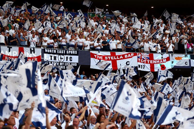 Tottenham fans show their support. Getty