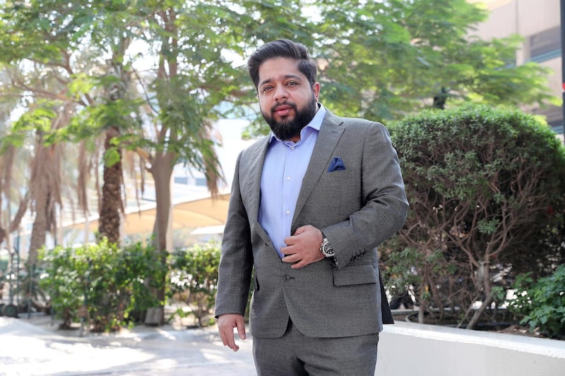 DUBAI, UNITED ARAB EMIRATES , Nov 30 – 2019 :- Gaurav Grover, IT businessman, property magnate and cricket team owner of Deccan Gladiators near the Four Points by Sheraton hotel on Sheikh Zayed Road in Dubai. ( Pawan Singh / The National )  For Business. Story by David