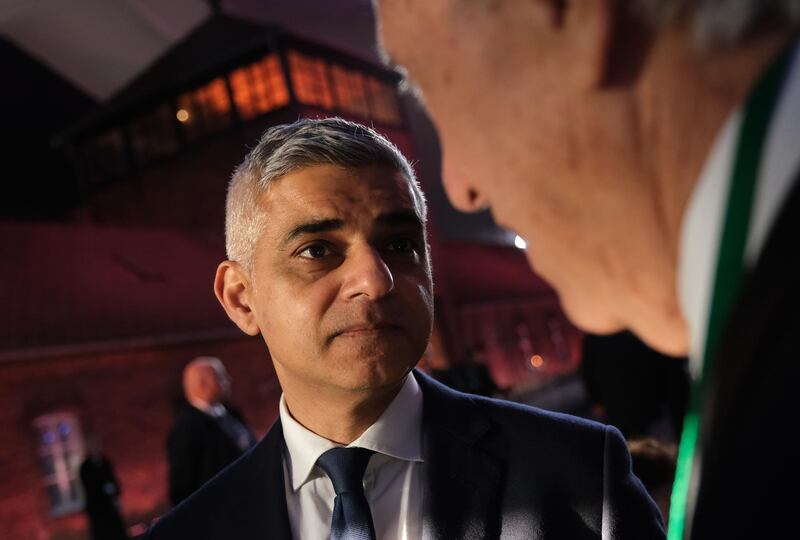 London Mayor Sadiq Khan attends the official ceremony to mark the 75th anniversary of the liberation of the Auschwitz concentration camp. Getty Images