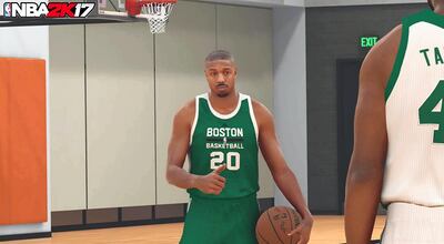 Creed star Michael B Jordan features as an in-game player in 'NBA 2K17'.  Courtesy nba.2k.com