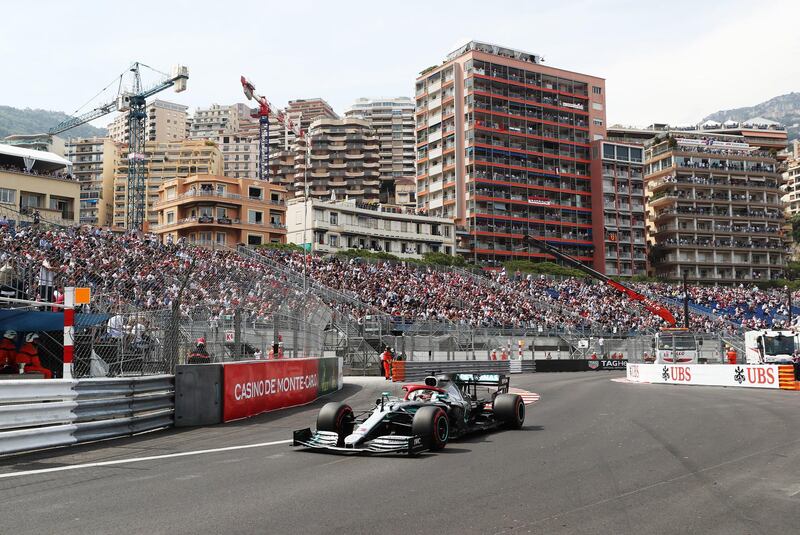 Mercedes' Lewis Hamilton during qualifying at the Circuit de Monte Carlo, Monaco. PRESS ASSOCIATION Photo. Picture date: Saturday May 25, 2019. See PA story AUTO Monaco. Photo credit should read: David Davies/PA Wire. RESTRICTIONS: Editorial use only. Commercial use with prior consent from teams.