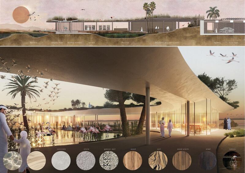 3rd winner of Abu Dhabi Flamingo Visitor Center competition. Courtesy Environment Agency – Abu Dhabi, EAD