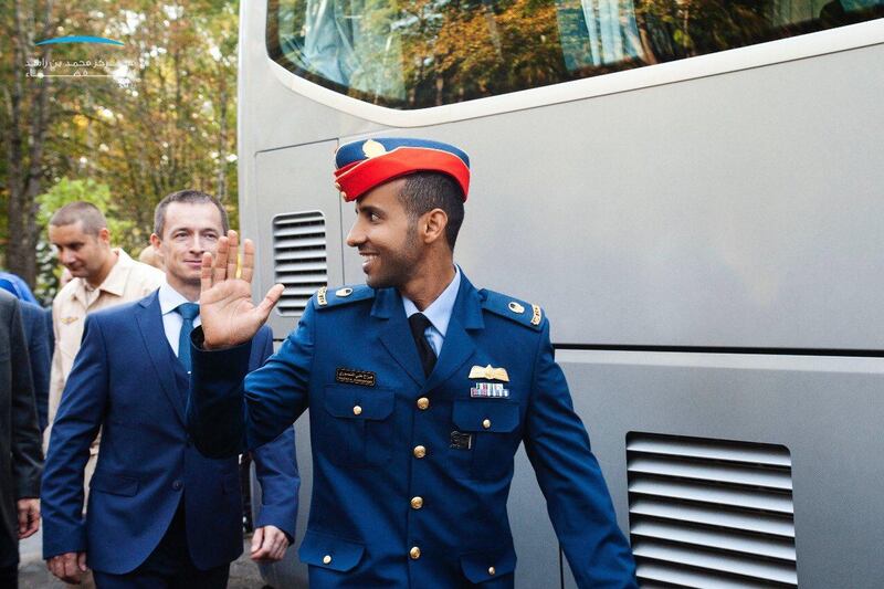 Hazza Al Mansouri, the UAE's first astronaut, departs Star City in Moscow. Courtesy Mohammed bin Rashid Space Centre