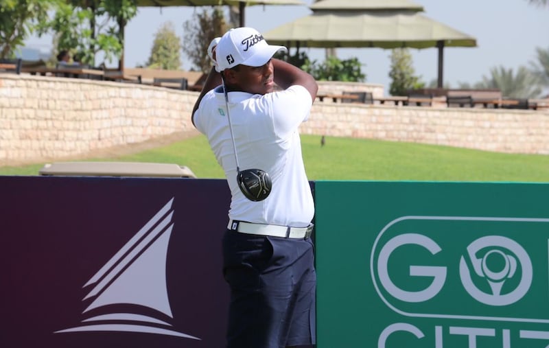 Rayhan Thomas' birdie blitz contributed to a second-round 61 at the Dubai Creek Open, his Tuesday tally quickly lit up social media. European Tour professionals and Olympians-cum-Politicians tweeted their congratulations. Courtesy Mena golf Tour
