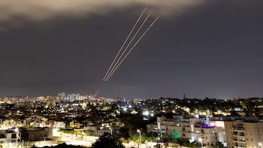 Israel's Iron Dome missile defence system in operation during Iran's attack, as seen from Ashkelon in Israel. Reuters
