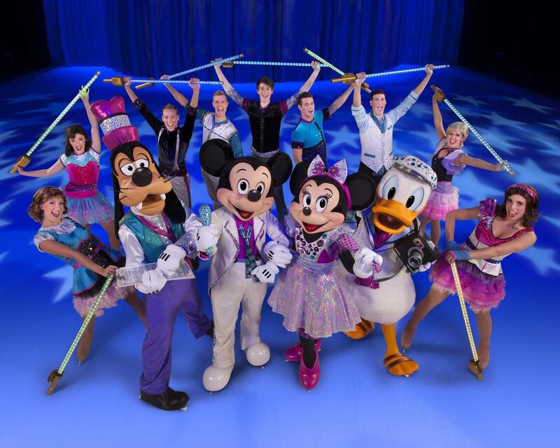 The cast of Disney On Ice Rockin’ Ever After show. Courtesy Feld Entertainment