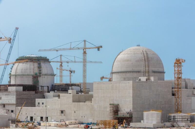 The nuclear reactors during construction in Barakah, the Western Region. Courtesy Emirates Nuclear Energy Corporation