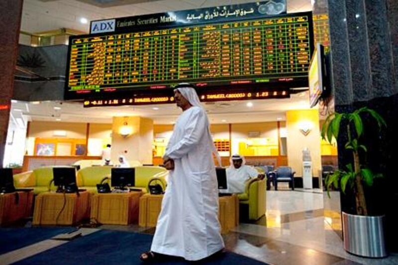 ADX - Emirates Securities Market in Abu Dhabi on March 27, 2012. Christopher Pike / The National