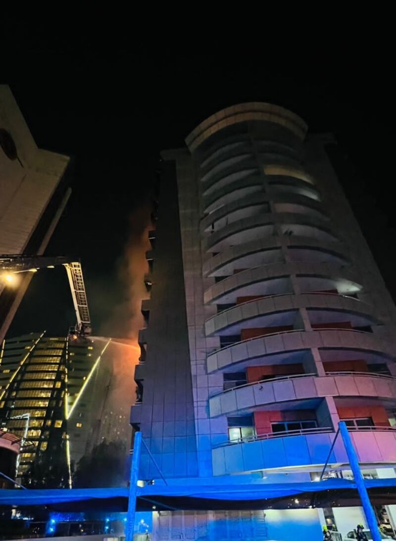 The fire started shortly before 9pm on Wednesday. Photo: Dubai Media Office