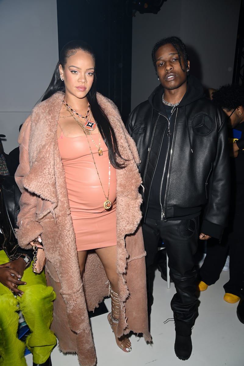 Rihanna and ASAP Rocky attend the Off-White womenswear autumn/winter 2022-2023 show as part of Paris Fashion Week on February 28, 2022 in France. All photos: Getty Images