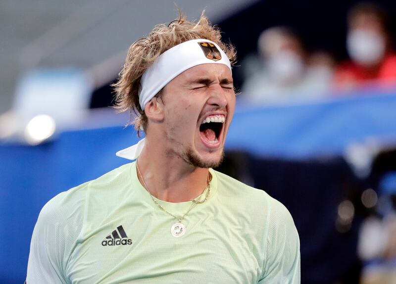 Alexandar Zverev of Germany during his men's single victory in the tennis.