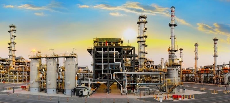 An Adnoc gas refinery. The state oil company has set aside $15 billion to invest in a range of projects to hasten its low-carbon growth strategy. Photo: Adnoc Gas