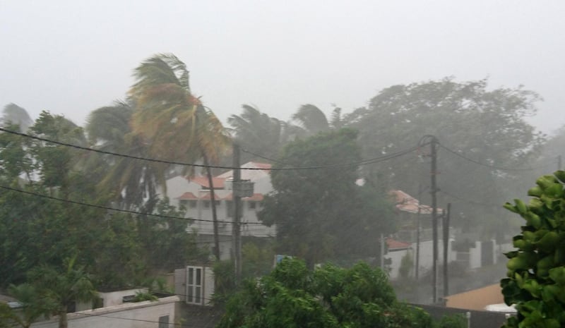 epa08095042 Tropical storm Calvinia rushes over Pointe d'Esny, at the south-eastern coast of Mauritius, 30 December 2019. The severe tropical storm warning class three caused the closure of the airport and power outages.  EPA/MARTIN REICH BEST QUALITY AVAILABLE