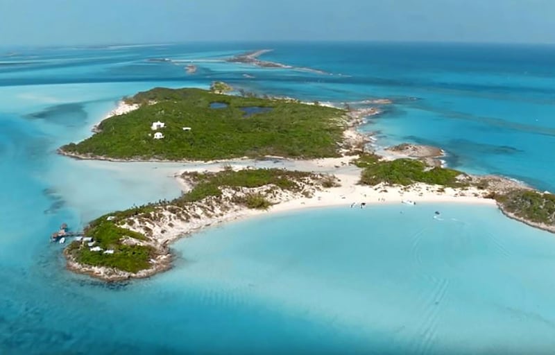 Saddleback Cay boasts seven beaches, a 500-square foot main house and a number of cottages spread over its 47 acres. YouTube.