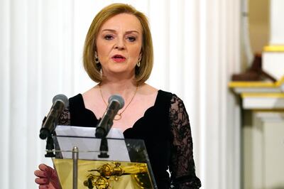 Foreign Secretary Liz Truss speaking at the Easter Banquet at Mansion House in the City of London, on April 27. PA