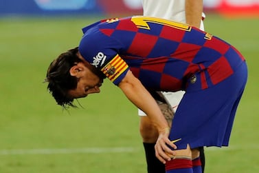 Barcelona's Lionel Messi after the match in Seville. Reuters