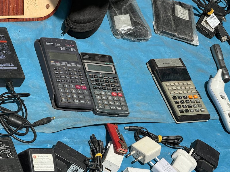 Calculators for sale. The market takes place every Saturday, centred on Emad El Din Street