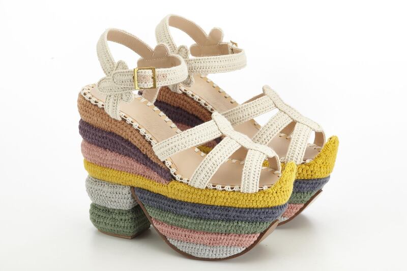 The shape of the Rainbow Future shoe by Salvatore Ferragamo is inspired by Judy Garland. 