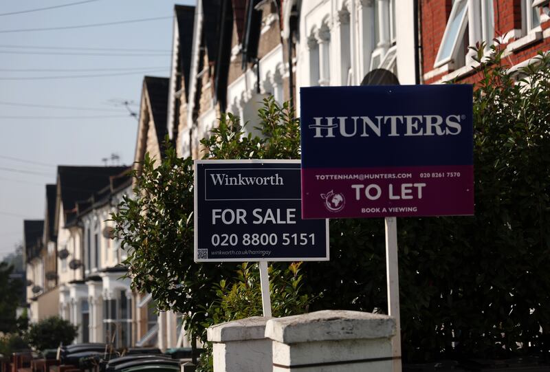 Homes in London. Overall, UK house prices rose by 1.7 per cent in 2023 but there were sharper falls in London and the south-east, according to the Halifax index. EPA