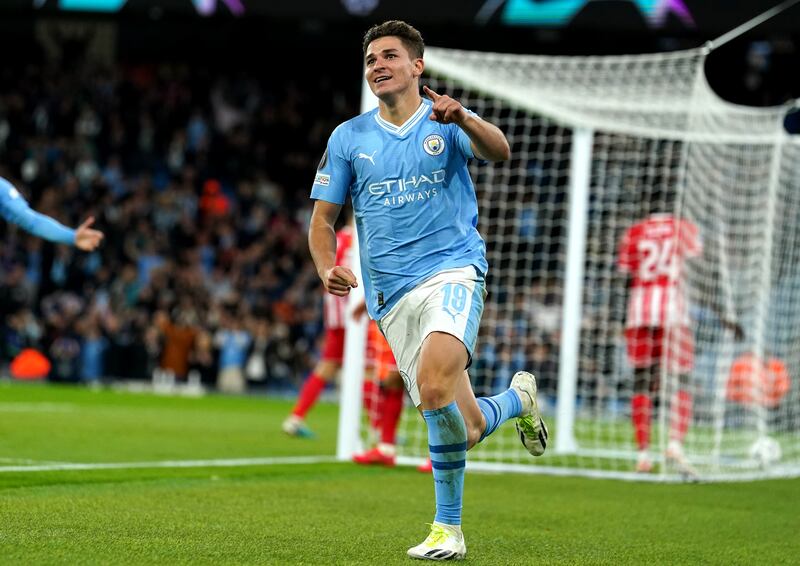 CF: Julian Alvarez (Manchester City): Another big performance from the Argentine following his impressive display in the comeback win against West Ham at the weekend. City again found themselves behind, again Alvarez stepped up to take charge, scoring twice to establish the lead on the way to a 3-1 win over Red Star Belgrade.  PA