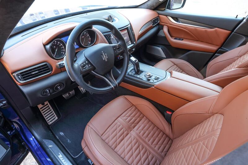 Compared to the V6 Levante S, the interior is largely untouched. Courtesy Maserati