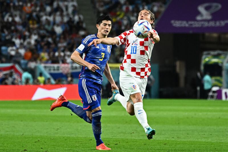 Croatia's 10 Luka Modric controls the ball. AFP