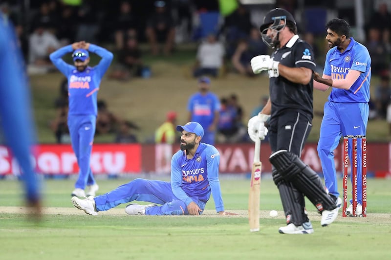 India’s Virat Kohli during the third one-day international match against New Zealand, and another defeat. AFP