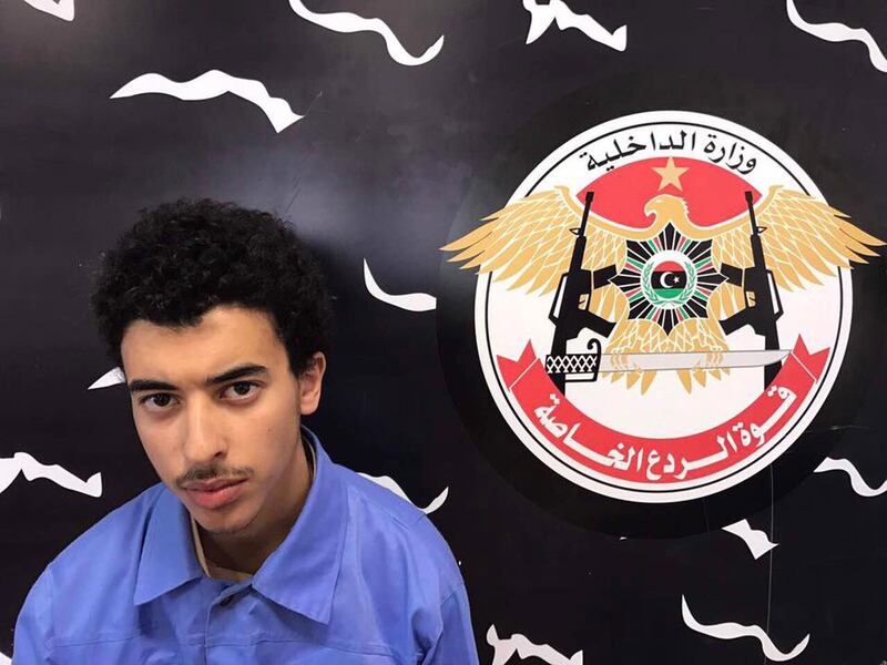 epa07722375 A handout photo made available by Libyan Special Deterrence Forces of the Interior Ministry shows Hashem Abedi, the younger brother of Manchester Arena bomber Salman Abedi after he was arrested in Tripoli, Libya, 24 May 2017 (issued 17 July 2019). According to reports, Hashem Abedi will be extradited from Libya to Britain over an arrest warrant for complicity in the May 2017 Manchester Arena attack that left 22 people killed.  EPA/LIBYAN INTERIOR MINISTRY HANDOUT  HANDOUT EDITORIAL USE ONLY/NO SALES