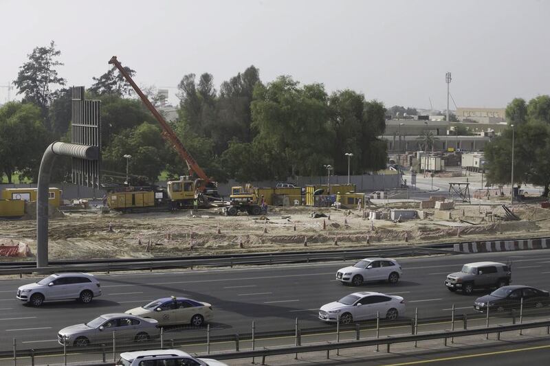 Work on the Dubai Canal project beside Al Safa park and Sheikh Zayed Road. Roads and Transport Authority officials say the work will not interfere with traffic on the city’s main arterial road. Jaime Puebla / The National