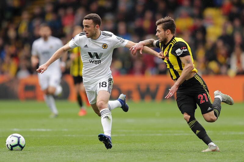 Left midfield: Diogo Jota (Wolves) – His terrific season got even better with a goal and an assist in victory at Watford that could help Wolves finish seventh. Getty Images
