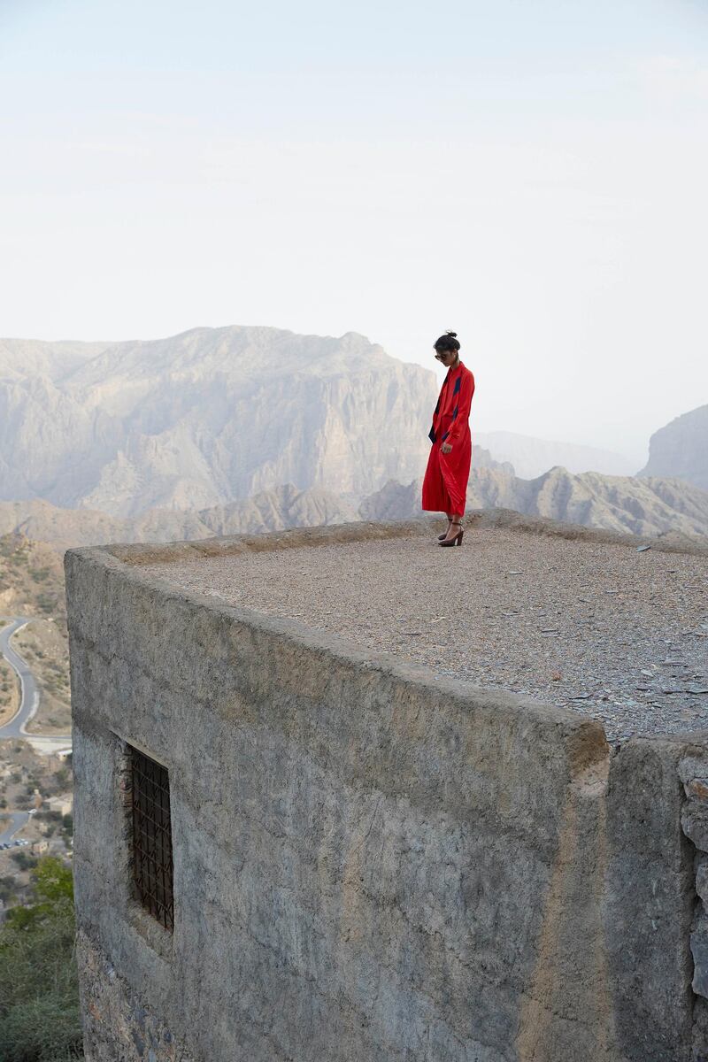 PASSAGE TO OMAN. Photography by Alex Trommlitz; Fashion director | Sarah Maisey

Cliff Hanger
Top, DhXXX; skirt, DhXXX; shoes, DhXX, all from Givenchy. Sunglasses, Dh890, Bottega Veneta