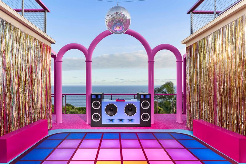 An outdoor disco dance floor faces the ocean. Photo: Joyce Lee
