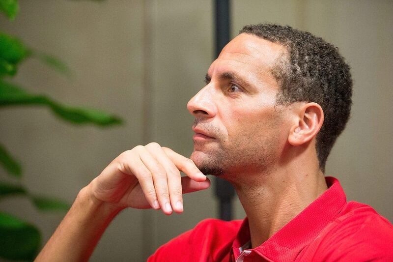 Rio Ferdinand of Manchester United attends a press conference on Thursday in Singapore. Nicky Loh / Getty Images / May 15, 2014  