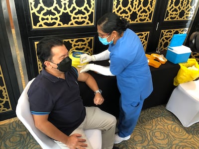 The annual seasonal flu vaccine was launched in Dubai on Monday. The Ministry of Health and Prevention is encouraging vulnerable groups to take the vaccine this winter free of charge. Nick Webster / The National