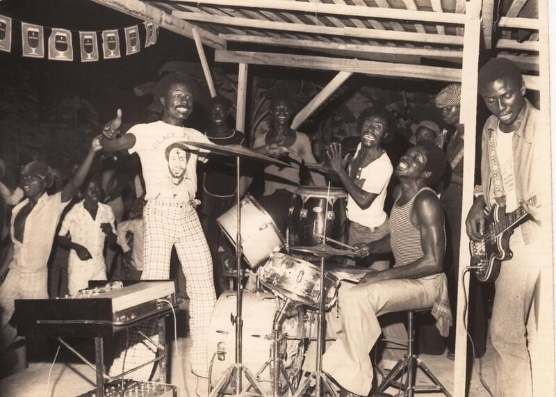 The group Complex Sounds performing at Talk of the Town Hotel in 1977. Courtesy Analog Africa