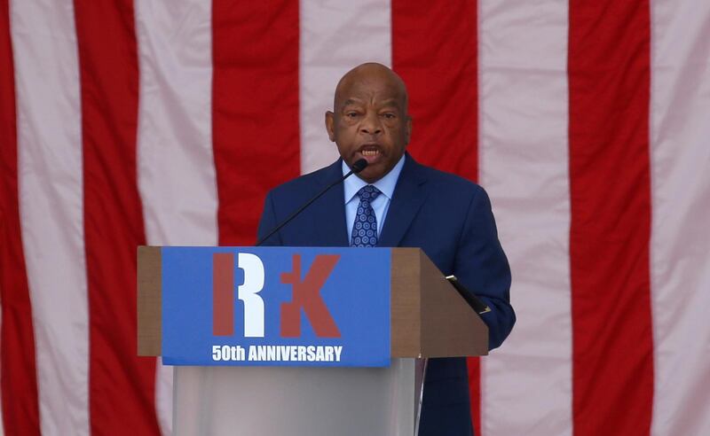 US Representative John Lewis speaks during a public memorial for Robert F. Kennedy at the 50th anniversary of his assassination at Arlington National Cemetery, in Arlington, Virginia, on June 6, 2018. Reuters