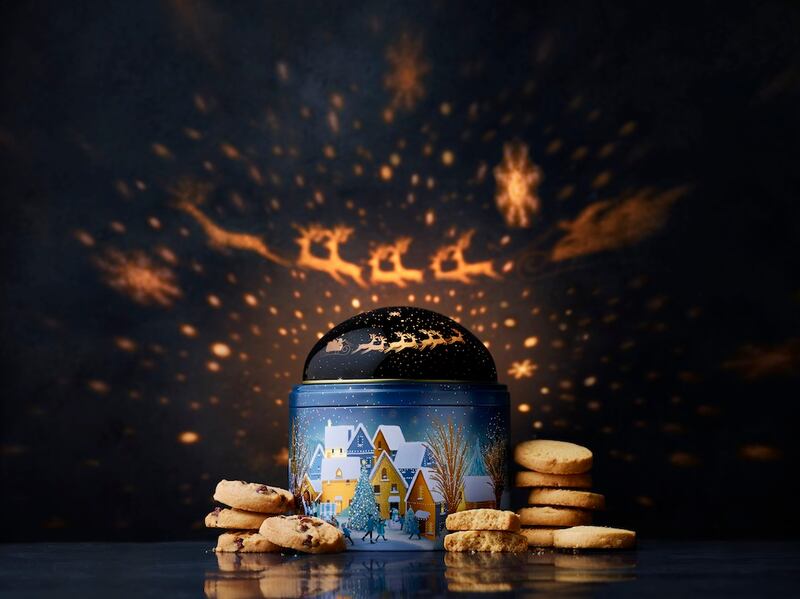 Starry Night shortbread projection tin, Dh99, M&S. Photo: M&S