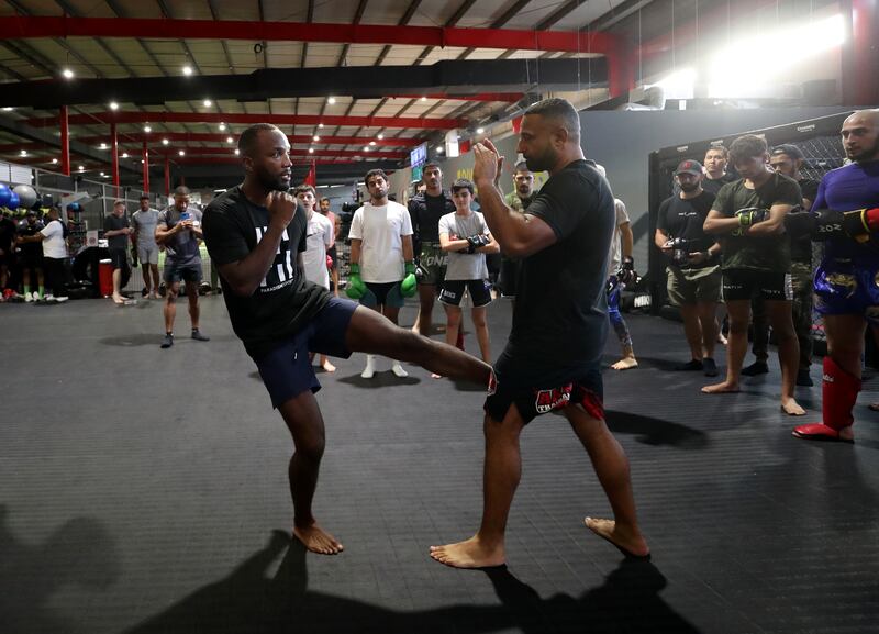 UFC Welterweight champion Leon Edwards during the MMA seminar in Dubai. 