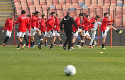 FILE PHOTO: Egypt's national football team players training in Cairo ahead of the African Cup of Nations on January 3, 2022. Reuters 