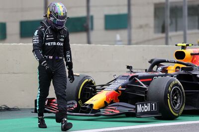 Mercedes driver Lewis Hamilton  after the sprint qualifying. AFP