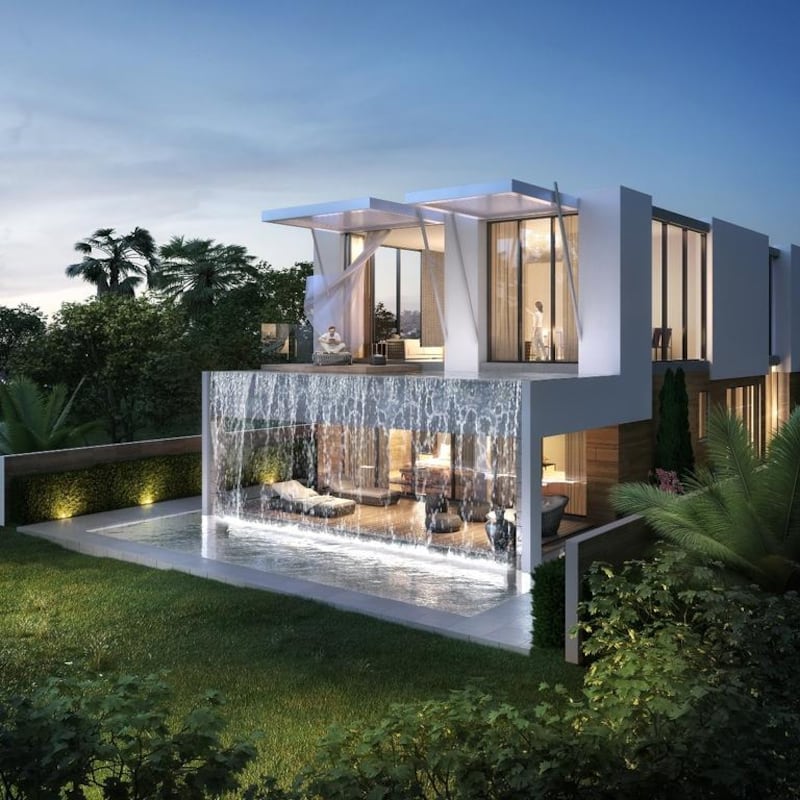 Damac Properties launched XV Villas at Akoya, which features new to market 'inverted' floor plans that provide elevated views across the development's lake and golf course. Courtesy Damac