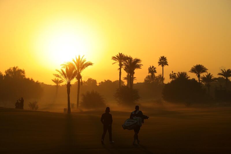 Kristoffer Broberg of Sweden walks on the 10th in Dubai. Getty