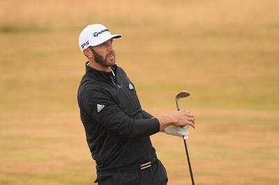 CARNOUSTIE, SCOTLAND - JULY 20:  Dustin Johnson of the United States watches his second shot on the third hole during the second round of the 147th Open Championship at Carnoustie Golf Club on July 20, 2018 in Carnoustie, Scotland.  (Photo by Harry How/Getty Images)