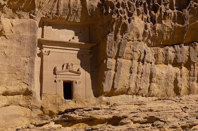 Hegra is marked by a stunning array of 111 monumental tombs, carved into the sandstone mountains. AFP