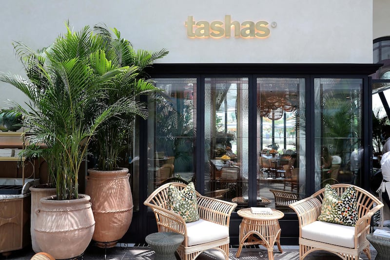 DUBAI, UNITED ARAB EMIRATES , June 18  – 2020 :- View of the Tashas café at the Galleria Mall in Al Barsha in Dubai.  (Pawan Singh / The National) For Lifestyle. Story by Ashleigh Stewart