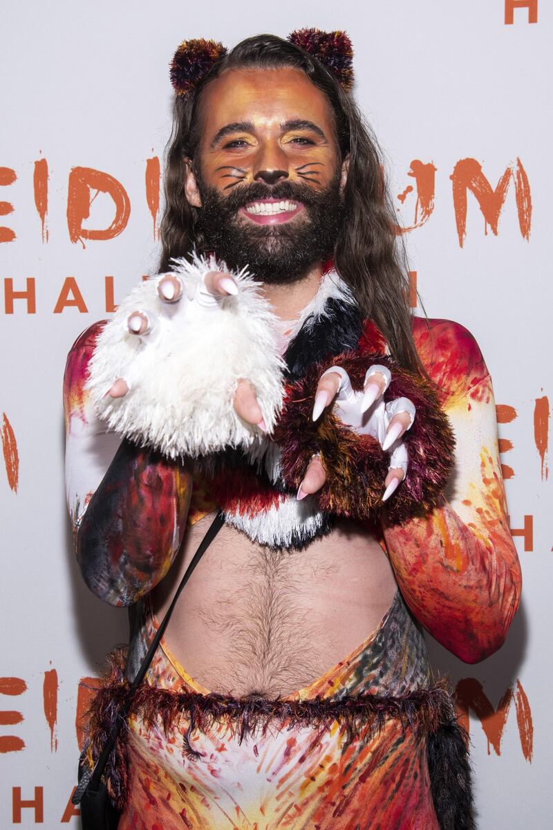 Jonathan Van Ness attends Heidi Klum's 2019 Halloween party dressed as a character from 'Cats'. AP Photo