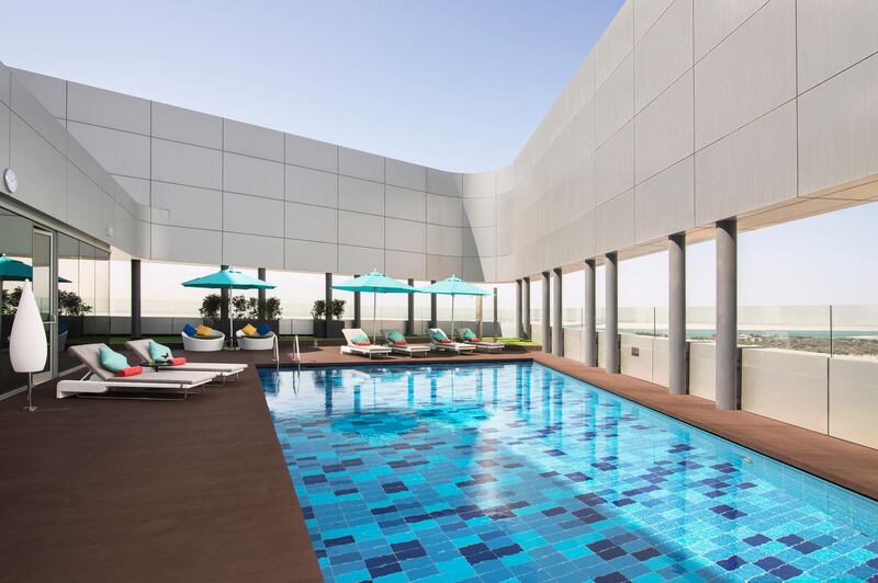 <p>The pool is on the 20th floor of the hotel. Courtesy Pearl Rotana Capital Centre</p>
