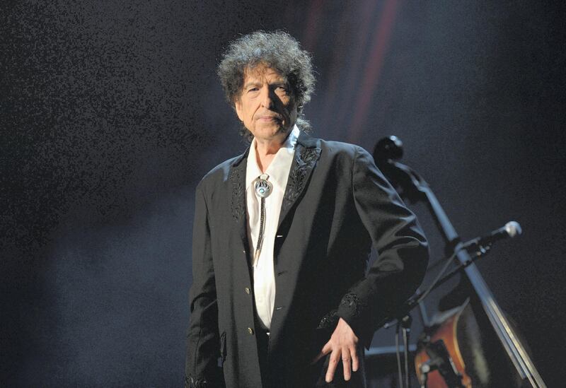 LOS ANGELES, CA - FEBRUARY 06:  Honoree Bob Dylan speaks onstage at the 25th anniversary MusiCares 2015 Person Of The Year Gala honoring Bob Dylan at the Los Angeles Convention Center on February 6, 2015 in Los Angeles, California. The annual benefit raises critical funds for MusiCares' Emergency Financial Assistance and Addiction Recovery programs. For more information visit musicares.org.  (Photo by Michael Kovac/WireImage)