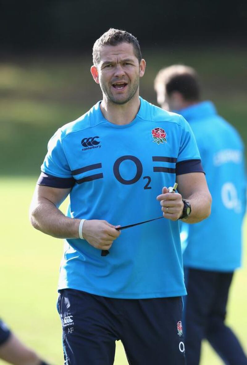 Andy Farrell is expected to trade in his whistle as England backs coach and take to the field again in the veterans division of the Dubai Rugby Sevens.  David Rogers / Getty Images